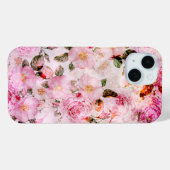 Chic  Blush Roze Waterverf Rozen Floral Case-Mate iPhone Case (Achterkant (horizontaal))