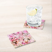 Chic  Blush Roze Waterverf Rozen Floral Kartonnen Onderzetters (Insitu)