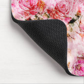 Chic  Blush Roze Waterverf Rozen Floral Muismat (Hoek)