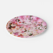 Chic Blush Roze Waterverf Rozen Floral Papieren Bordje (Gekanteld)