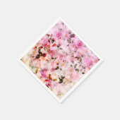 Chic  Blush Roze Waterverf Rozen Floral Servet (Hoek)