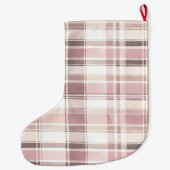 Chic Blush Roze Witte Crème Geplaagd Kerstmis Grote Kerstsok (Achterkant)