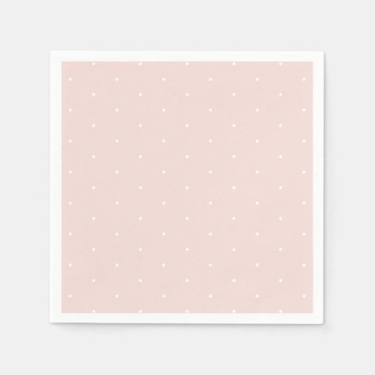 Chic Blush roze witte minuscule poladots patroon l Servet (Voorkant)