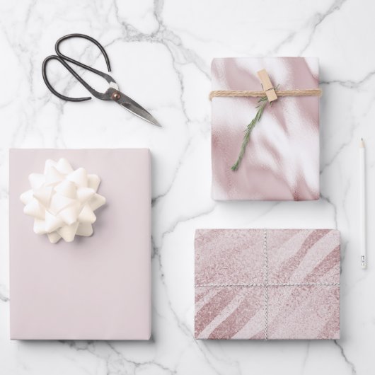 Chic Blush Roze Zebra Animal Verjaardag Inpakpapier Vel (Voorkant)