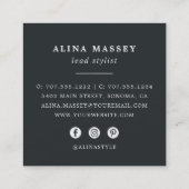 Chic Blush | Sociale media Vierkante Visitekaartje (Achterkant)