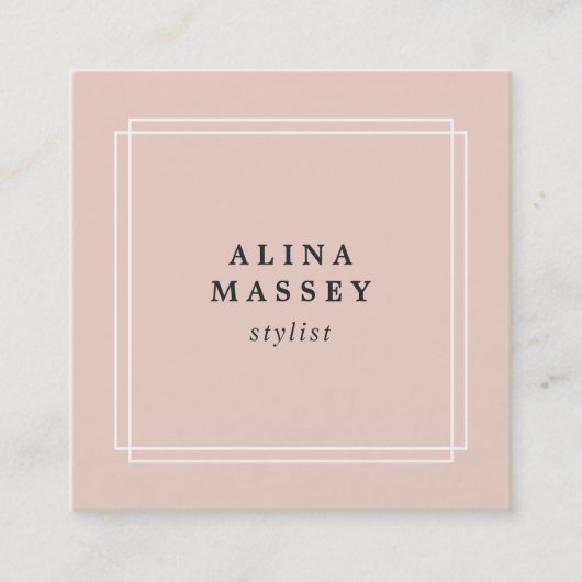 Chic Blush | Sociale media Vierkante Visitekaartje (Voorkant)