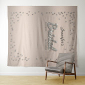 Chic Blush Sparkle Glitter Vrijgezellenfeest Backd Wandkleed (In Situ (horizontaal))