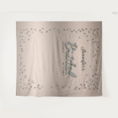 Chic Blush Sparkle Glitter Vrijgezellenfeest Backd Wandkleed (Voorkant (horizontaal))