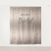 Chic Blush Sparkle Glitter Vrijgezellenfeest Backd Wandkleed (Voorkant)
