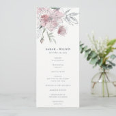 Chic Blush Waterverf Bloemen Huwelijk Programma (Staand voorkant)