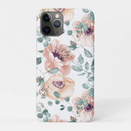 Chic Blush Waterverf Flowers iPhone iPad Case