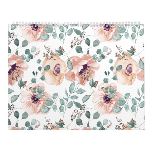 Chic Blush Waterverf Flowers Kalender (Hoes)