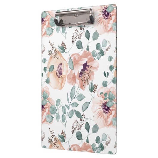 Chic Blush Waterverf Flowers Klembord (Links)
