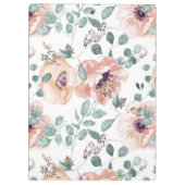 Chic Blush Waterverf Flowers Klembord (Achterkant)