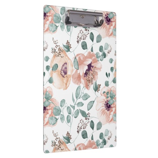 Chic Blush Waterverf Flowers Klembord (Rechts)