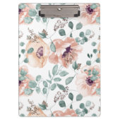 Chic Blush Waterverf Flowers Klembord (Voorkant)