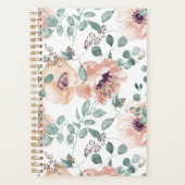 Chic Blush Waterverf Flowers Planner (Voorkant)
