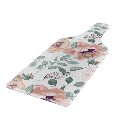 Chic Blush Waterverf Flowers Snijplank (Hoek)