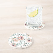 Chic Blush Waterverf Flowers Zandsteen Onderzetter (Zijkant)