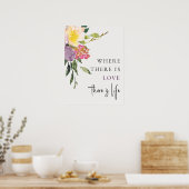 Chic Blush Yellow Bourgondië Bloemenliefde is het  Poster (Keuken)