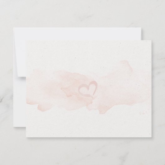 Chic Blushing Peach Grey Waterverf Response Kaart (Achterkant)