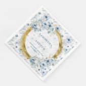 Chic Boheemse Pastel Blauw Goud Sparkle Wedding Na Servet (Hoek)