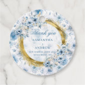 Chic Boheemse Pastel Blauw Goud Trouwcadeau Label (Voorkant)