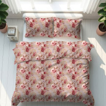 Chic Bohemian Blush Floral Duvet Cover Wedding Gif