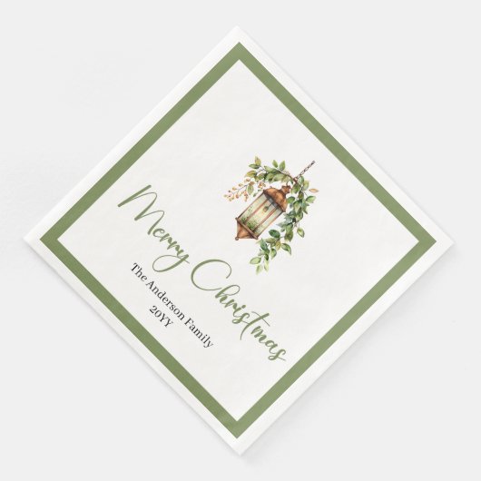 Chic Bohemian Christmas Lantern Rustic Dinner   Servet (Hoek)