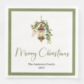 Chic Bohemian Christmas Lantern Rustic Dinner   Servet (Voorkant)