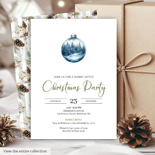 Chic Bohemian Cozy Winter Scene Holiday Invitation Kaart