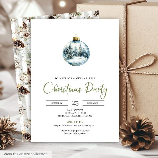Chic Bohemian Cozy Winter Scene Holiday Invitation Kaart