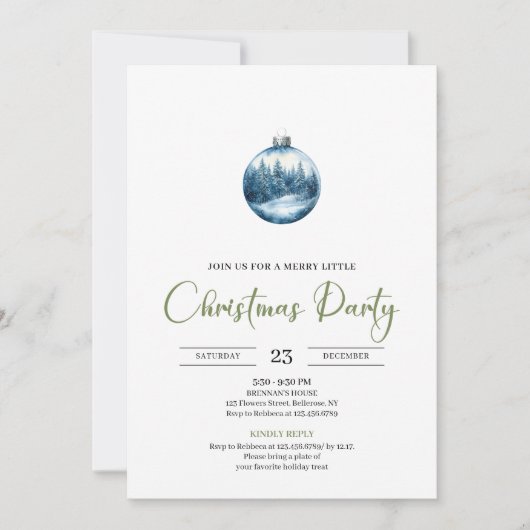 Chic Bohemian Cozy Winter Scene Holiday Invitation Kaart (Voorkant)
