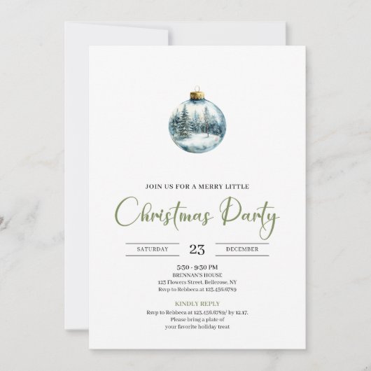 Chic Bohemian Cozy Winter Scene Holiday Invitation Kaart (Voorkant)