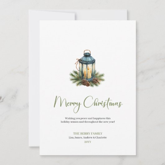 Chic Bohemian Earthy Watercolor Holiday Greeting Feestdagenkaart (Voorkant)