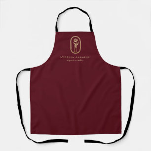 Chic Bohemian Golden Floral Logo Apron Schort