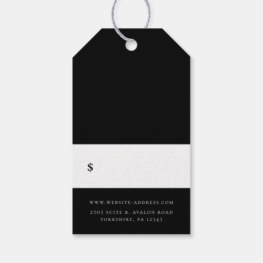 Chic Bohemian Golden Floral Logo Price Labels Cadeaulabel (Achterkant)