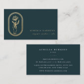 Chic Bohemian Golden Floral Logo Visitekaartje (Voorkant / Achterkant)