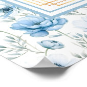 Chic Bohemian Lichtblauw Goud Sparkle Zitstoel Poster (Hoek)