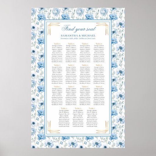 Chic Bohemian Lichtblauw Goud Sparkle Zitstoel Poster (Voorkant)