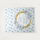 Chic Bohemian Lichtblauw Goud Trouwbanner Wandkleed (Voorkant (horizontaal))