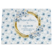 Chic Bohemian Lichtblauw Goud Trouwcadeau Tas Groot Cadeauzakje (Voorkant)