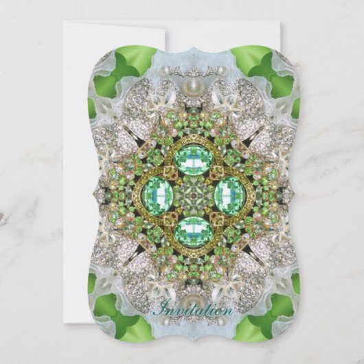 Chic Bohemian  Mode blauwgroen smaragdgroen Kaart (Voorkant)