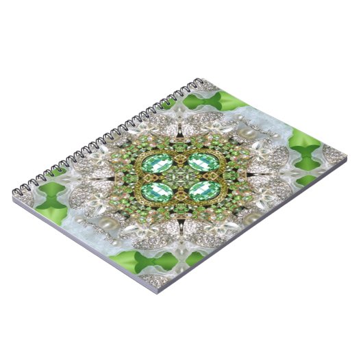 Chic Bohemian Mode blauwgroen smaragdgroen Notitieboek (Linkerzijde)