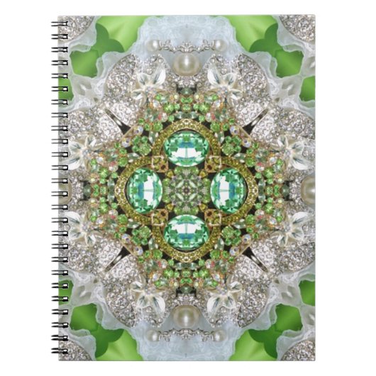 Chic Bohemian  Mode blauwgroen smaragdgroen Notitieboek (Voorkant)