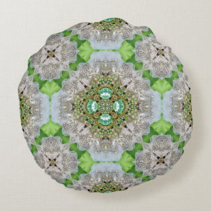 Chic Bohemian Mode blauwgroen smaragdgroen Rond Kussen