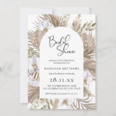 Chic Bohemian Palm Arch: Perfect Roze Douche Kaart (Voorkant)