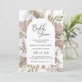 Chic Bohemian Palm Arch: Perfect Roze Douche Kaart (Staand voorkant)