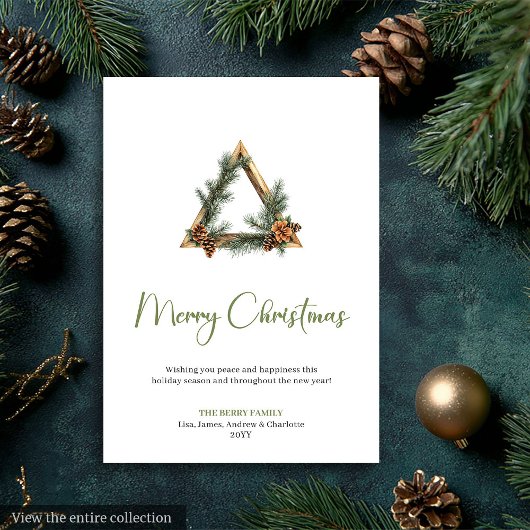Chic Bohemian Rustic Neutral Christmas Greeting  Feestdagenkaart
