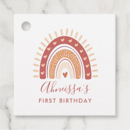 Chic Bohemian Terracotta Rainbow Birthday Party Bedankjes Labels